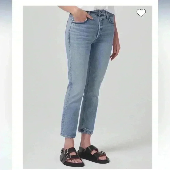 NEW Citizens Of Humanity Charlotte Crop High Rise Straight Jeans Dalia Size 27 - Picture 3 of 13
